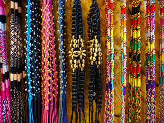 selling Souvenirs at the street market in Thailand