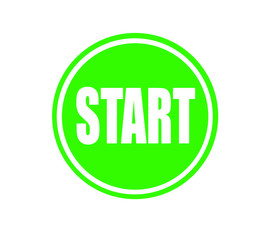 start icon isolated on white background, green start vector illustration