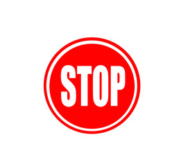 Red stop icon vector illustration