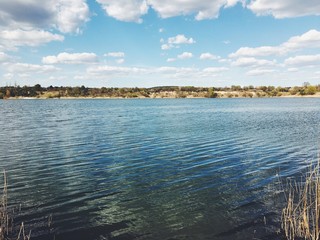 Cozy quiet forest lake in the national park