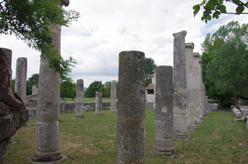 Fototapeta na wymiar Sepino - Molise - Italy - Archaeological site - Forensic basilica and remains of the ancient city of Altilia