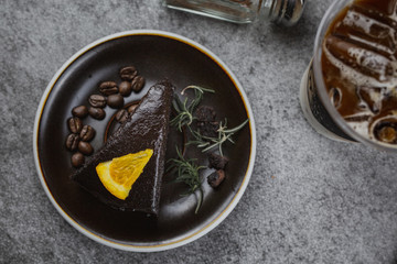 chocolate cake on a plate