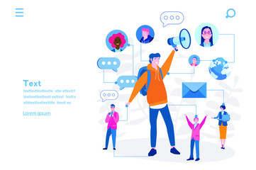 Referrals Marketing channel . Vector illustration for web banner, infographics, mobile. 