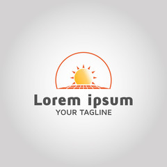 Solar system vector logo design template