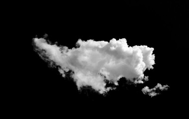 White cloud isolated on black