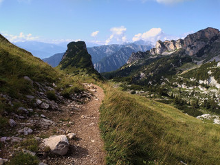 Alpine landscape in the Rofan Mountains in summer, Achensee region, Tyrol, Austria