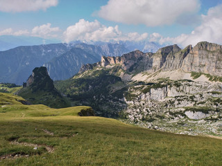 Alpine landscape in the Rofan Mountains in summer, Achensee region, Tyrol, Austria