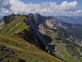 Hiking in the mountains. Austria travel, Achensee Area, Tirol