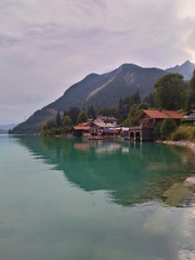 Fototapeta na wymiar The Walchensee in the Bavarian Alps