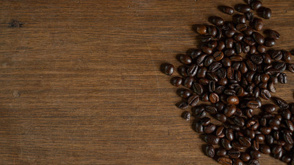 coffee beans on wooden table