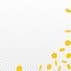 European Union Euro coins falling. Scattered spars