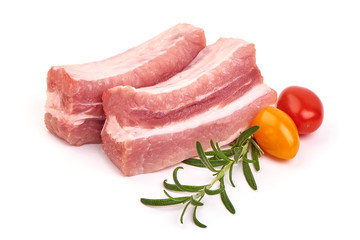 Raw Pork ribs, isolated on white background