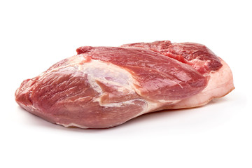 Pork ham, fresh meat, isolated on white background