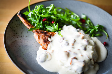 tasty pork cutlet & mushrooms sauce