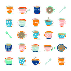 Coffee icons, design templates for coffee ads with retro ingredient plants and minimal designs, social medi stories for shop and house.