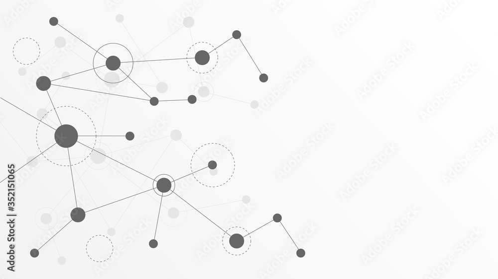 Poster Abstract geometric connect lines and dots.Simple technology graphic background.Illustration Vector design Network and Connection concept.