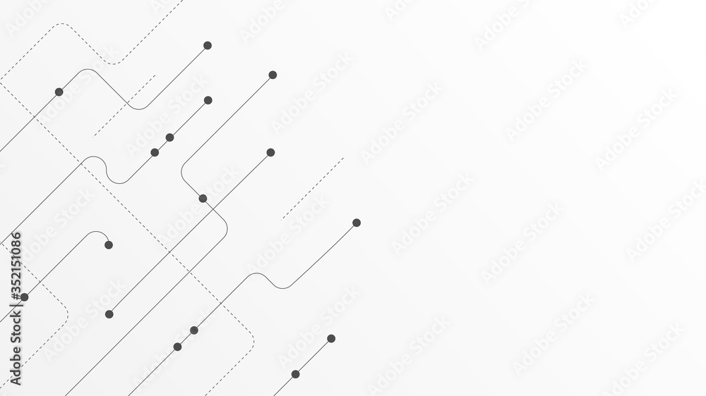 Poster Abstract geometric connect lines and dots.Simple technology graphic background.Illustration Vector design Network and Connection concept.