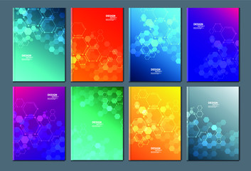 Fototapeta na wymiar Minimal modern cover design. Dynamic colorful gradients. Future geometric patterns. Blue, pink, yellow, green, orange, purple placard poster template.