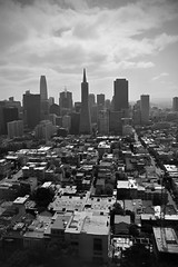 San Francisco skyline - black and white