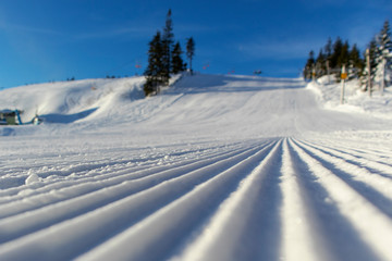 Fototapeta na wymiar ski track in the mountains