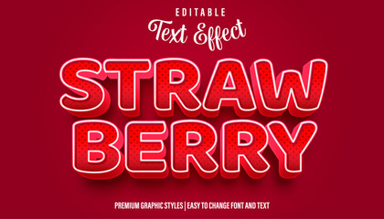 Strawberry Text Effect, Editable Font Graphic Style