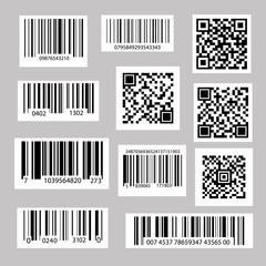 Collection of barcodes isolated on white background,vector set.