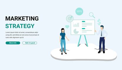 Obraz na płótnie Canvas Online Marketing strategy landing page banner