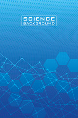 blue science background with lines structures