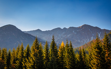 Mountain landscape at autumn, the area of Rohace in Tatras National Park, Slovakia, Europe.