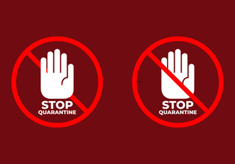 Obraz premium Stop quarantine warning sign read and white QUARANTINE ZONE