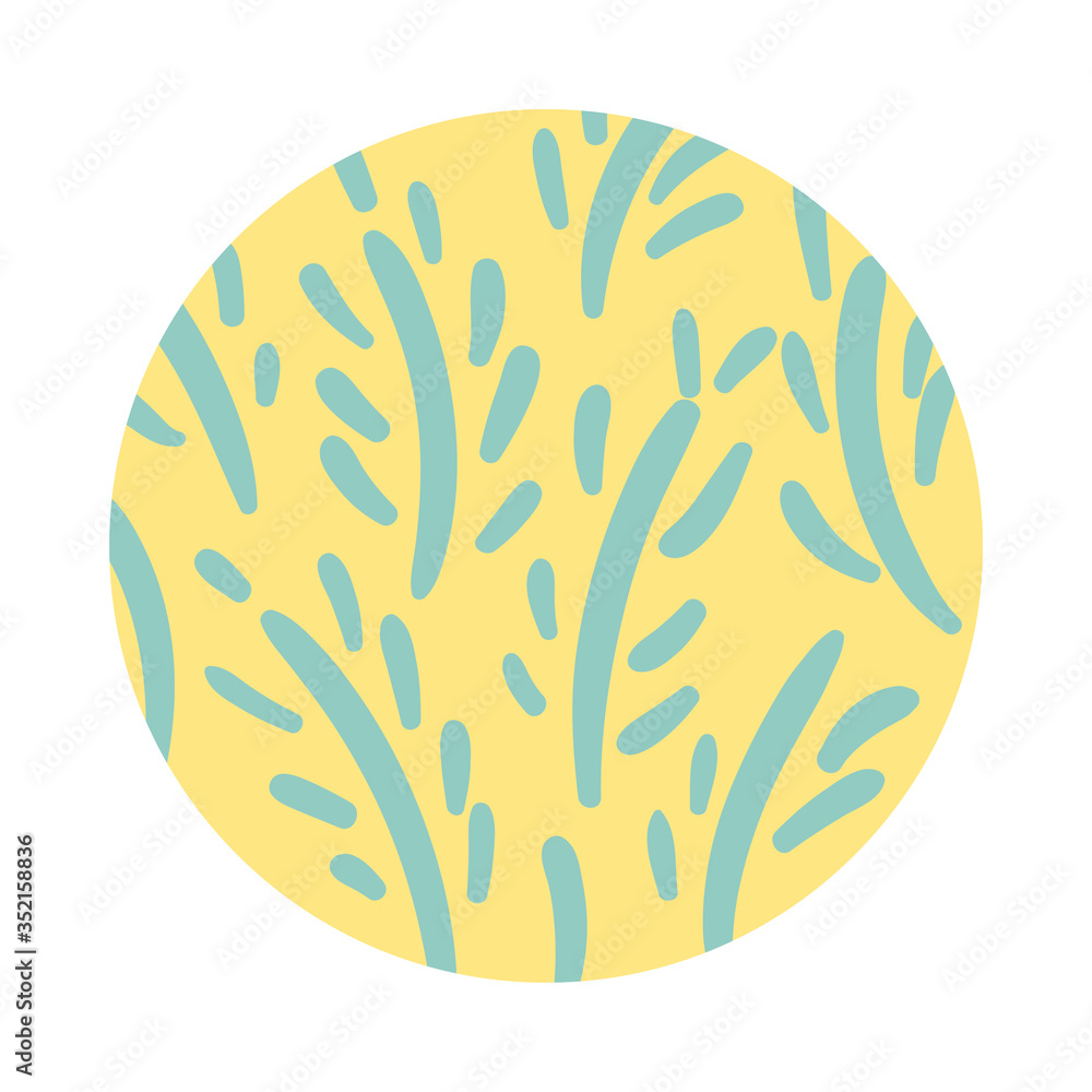 Poster branch and leafs organic pattern block style