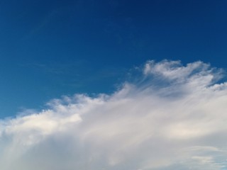 black and white clouds with blue sky