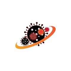 virus logo icon vector