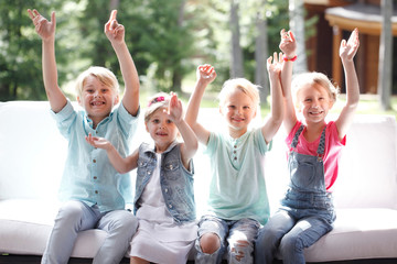Happy children friends