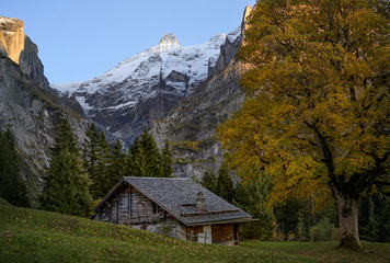 Fototapeta na wymiar Idyllic chalet in Switzerland