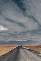 Snowy ridge mountains. Altai mountains. Autumn