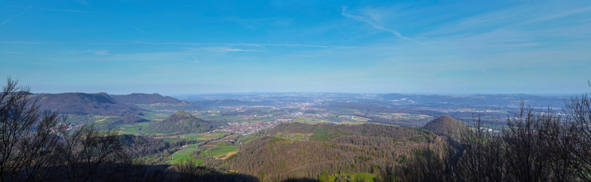Bo&szlig;ler, Blick vom Bossler auf die Region Stuttgart, die Fildern, Teck und Breitenstein