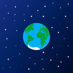 Obraz na płótnie Canvas Earth in star space icon