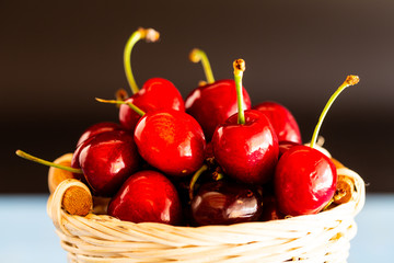 Basket of cherries