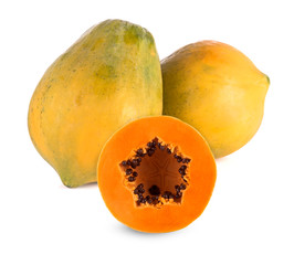papaya slide isolated white background