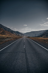 Snowy ridge mountains. Altai mountains. Autumn