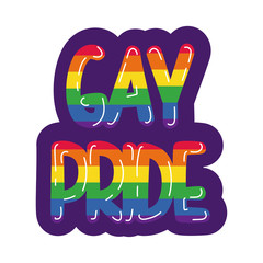 gay pride lettering hand draw style