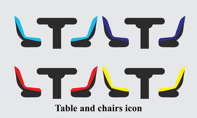 Table and chairs icon vector, Chairs Table set vector icon Design, for business.