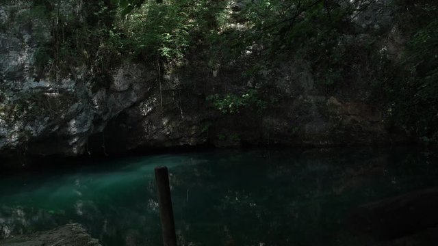 Gorgazzo is an underwater cave where the river of Livenza originates, located near Polcenigo (Pordenone) and is made up of a resurgence, one of the deepest ever explored at -212 meters.