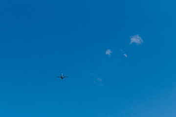 Airplane in the sky.