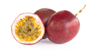 Fresh passion fruit isolated on white background, food healthy concept