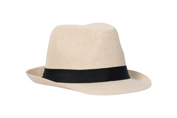 Straw hat isolated on white background.