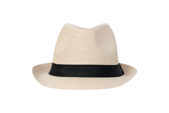 Straw hat isolated on white background.