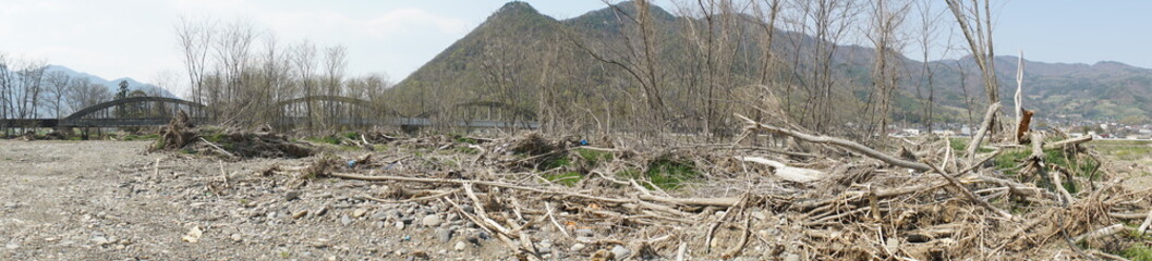 Obraz premium Flood damage caused by Typhoon No.19 