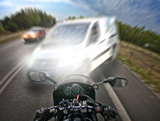 leading motorcycle and car accident
